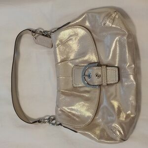 Gold Shimmer Coach Hobo Shoulder Purse
